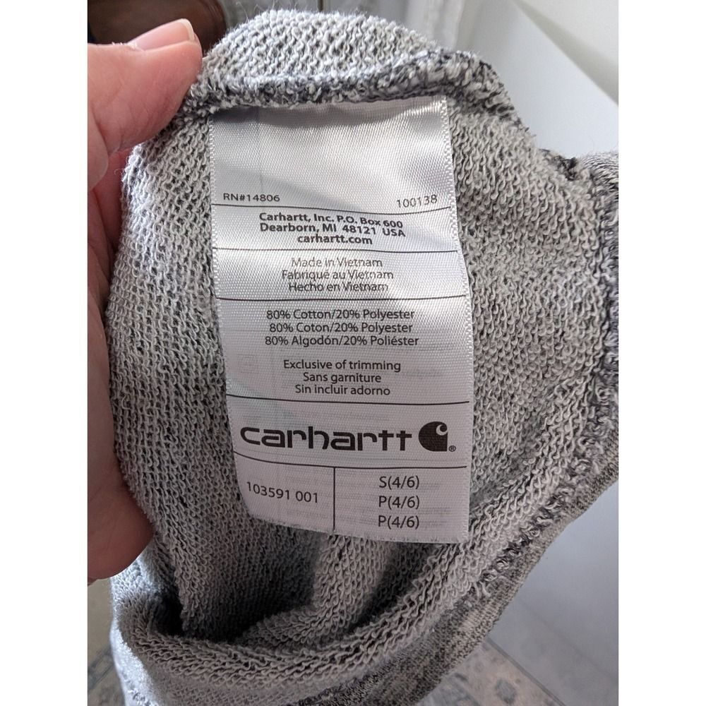Carhartt Newberry Pullover Hoodie Womens Small Youth L Gray Marled Relaxed Fit - Picture 6 of 9